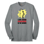 I Love Peeing in the Shower - Mens & Ladies T-Shirt Long Sleeve Tee - Athletic Grey