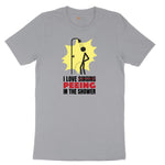 I Love Peeing in the Shower - Mens & Ladies T-Shirt Short Sleeve Tee - Athletic Heather Grey