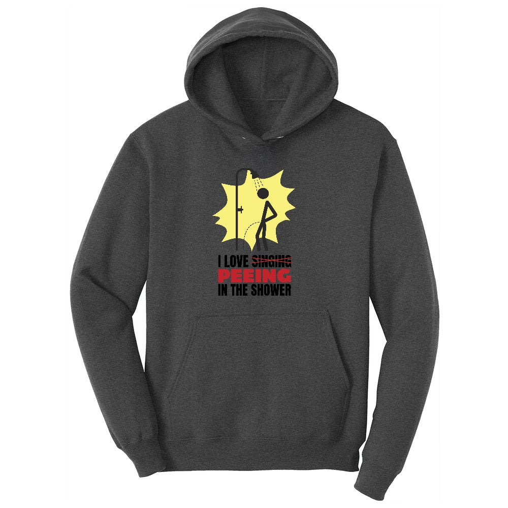 I Love Peeing in the Shower Youth Hoodie - Dark Heather Grey