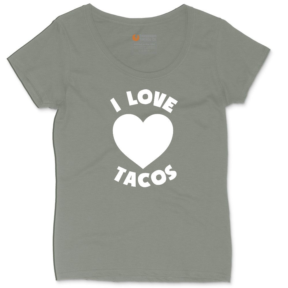 I Love Tacos Ladies Curvy Tee - Bamboo Blackout