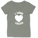 I Love Tacos Ladies Curvy Tee - Bamboo Blackout