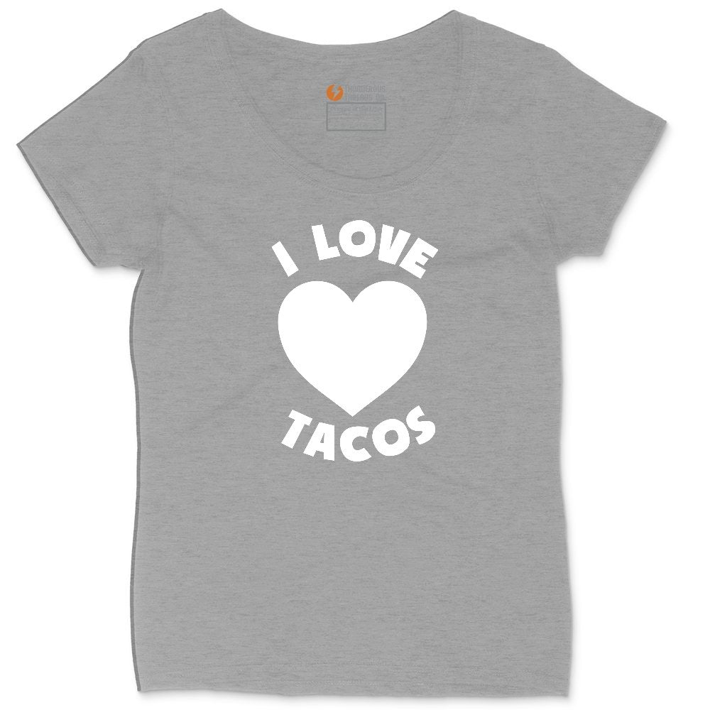 I Love Tacos Ladies Curvy Tee - Granite Heather