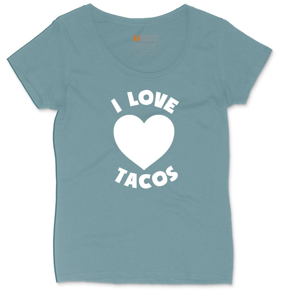 I Love Tacos Ladies Curvy Tee - Surf Blackout
