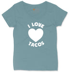 I Love Tacos Ladies Curvy Tee - Surf Blackout