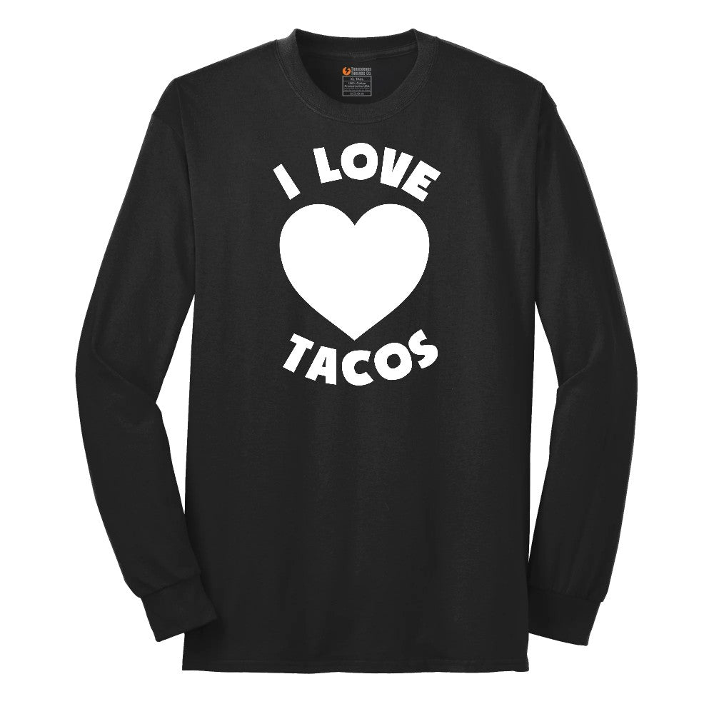 I Love Tacos Long Sleeve Tee - Jet Black