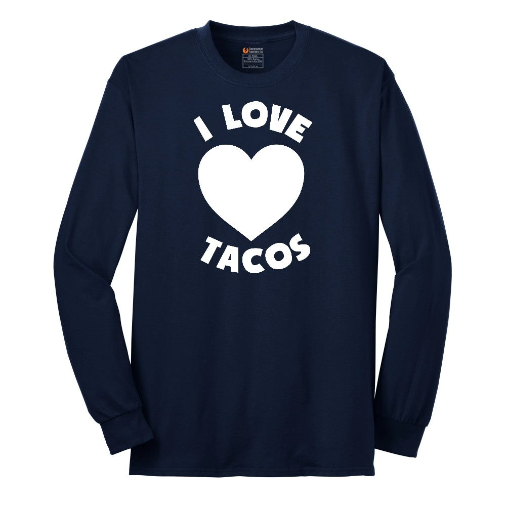 I Love Tacos Long Sleeve Tee - Navy