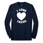 I Love Tacos Long Sleeve Tee - Navy