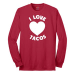 I Love Tacos Long Sleeve Tee - Red