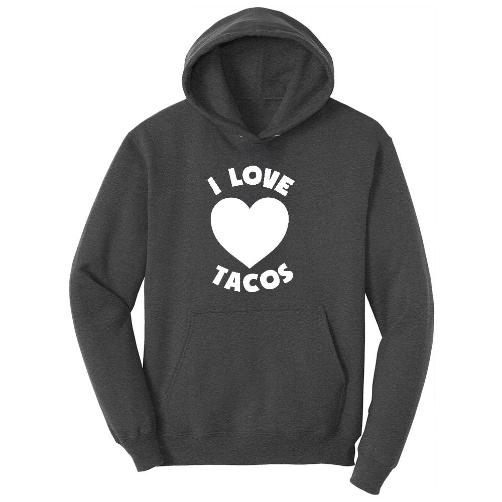 I Love Tacos Youth Hoodie - Dark Heather Grey