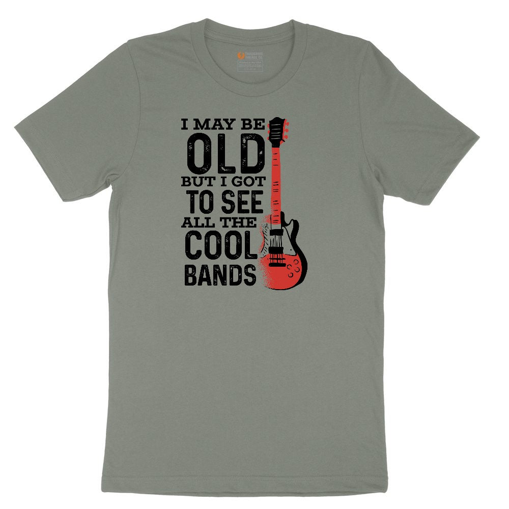 I May Be Old But I Got to See All of the Cool Bands Version 1 Ladies Short Sleeve Tee - Bamboo Blackout