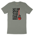 I May Be Old But I Got to See All of the Cool Bands Version 1 Ladies Short Sleeve Tee - Bamboo Blackout