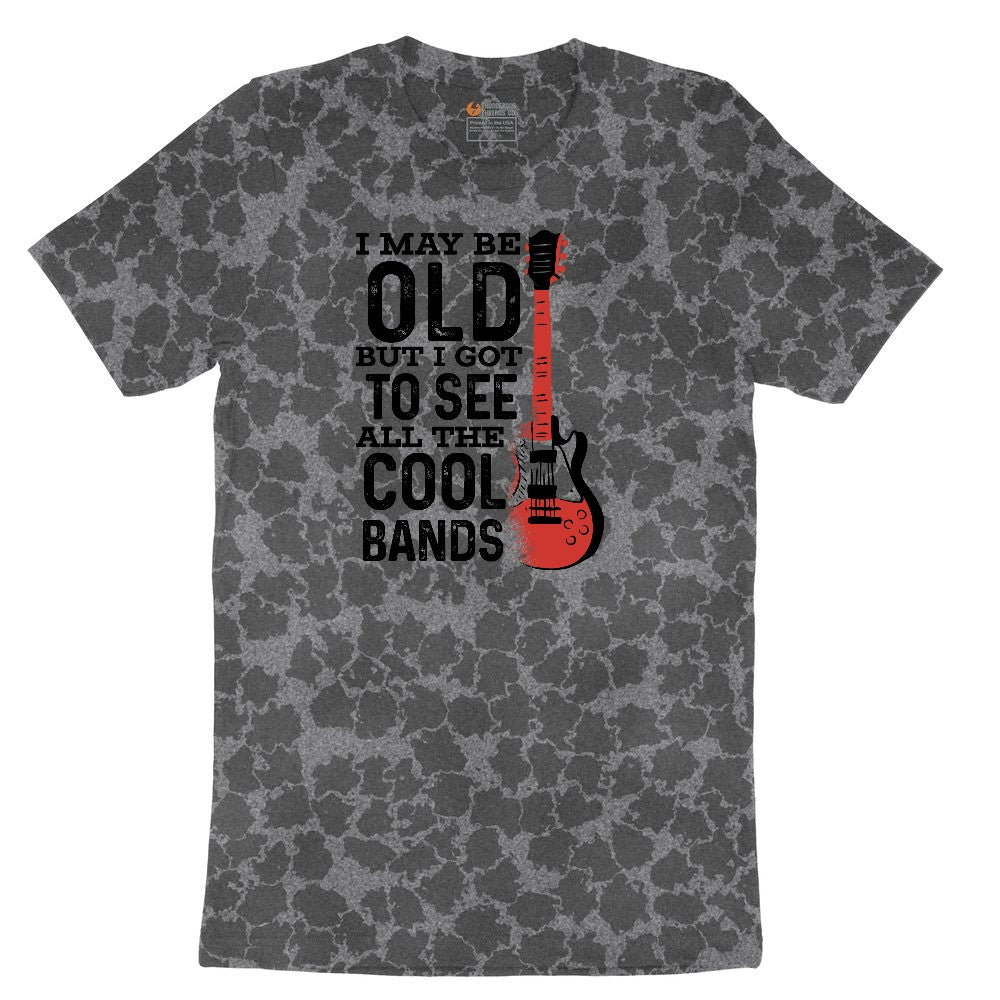 I May Be Old But I Got to See All of the Cool Bands Version 1 Ladies Short Sleeve Tee - Black Leopard