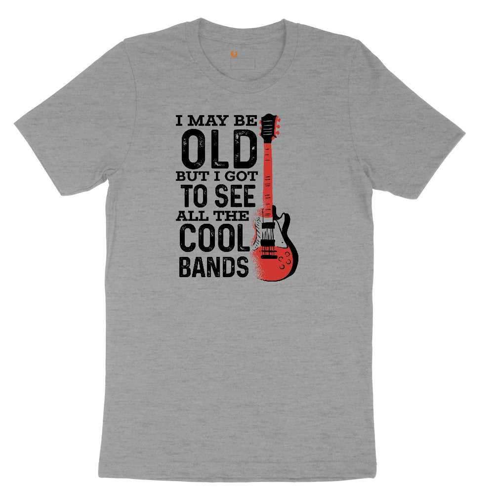I May Be Old But I Got to See All of the Cool Bands Version 1 Ladies Short Sleeve Tee - Granite Heather