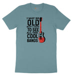 I May Be Old But I Got to See All of the Cool Bands Version 1 Ladies Short Sleeve Tee - Surf Blackout