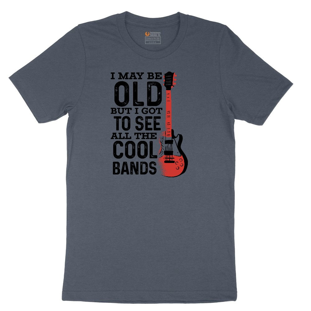 I May Be Old But I Got to See All of the Cool Bands Version 1 Youth Short Sleeve Tee - Heather Navy