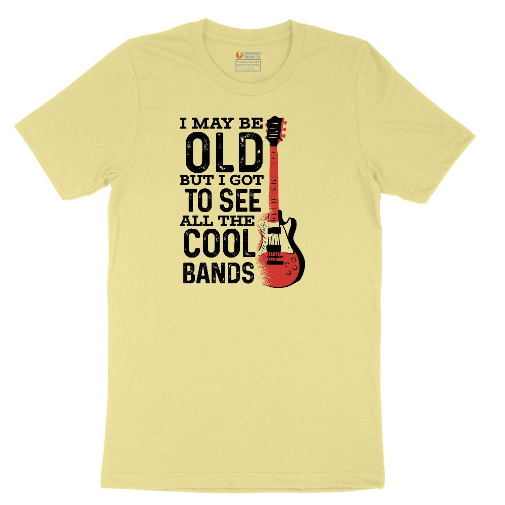 I May Be Old But I Got to See All of the Cool Bands Version 1 Youth Short Sleeve Tee - Yellow