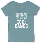 I May Be Old But I Got to See All The Cool Bands Ladies Curvy Tee - Surf Blackout