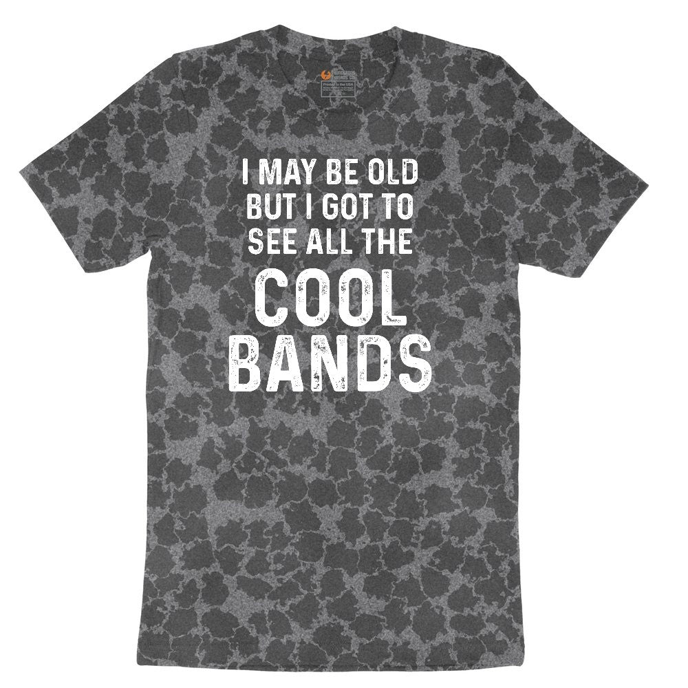 I May Be Old But I Got to See All The Cool Bands Ladies Short Sleeve Tee - Black Leopard