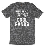 I May Be Old But I Got to See All The Cool Bands Ladies Short Sleeve Tee - Black Leopard