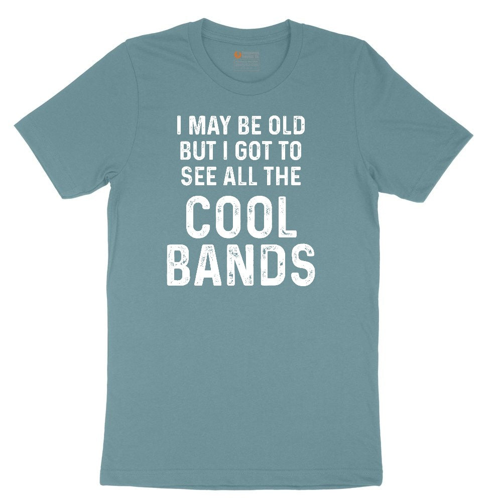 I May Be Old But I Got to See All The Cool Bands Ladies Short Sleeve Tee - Surf Blackout