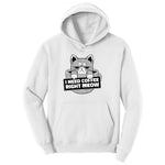 I Need Coffee Right Meow Cat Design Ladies Hoodie - White