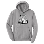 I Need Coffee Right Meow Cat Design Hoodie - Athletic Heather