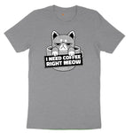 I Need Coffee Right Meow Cat Design Toddler Short Sleeve Tee - Athletic Heather