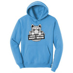 I Need Coffee Right Meow Cat Design Youth Hoodie - Aquatic Blue