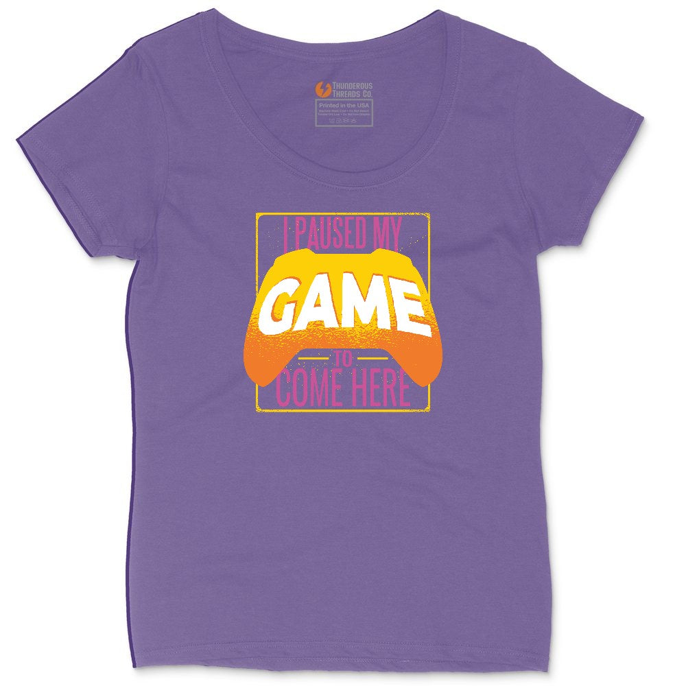 I Paused My Game to Come Here - Mens & Ladies T-Shirt Ladies Curvy Tee - Vintage Purple