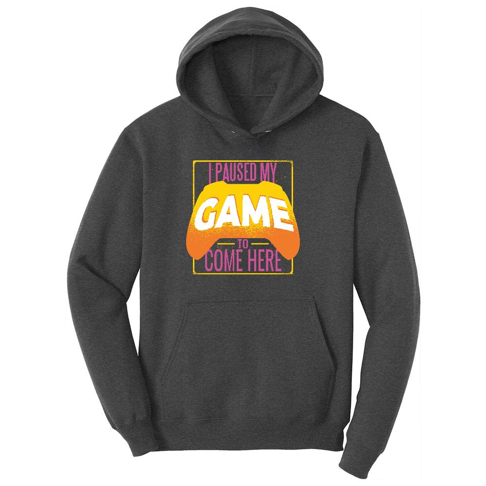 I Paused My Game to Come Here - Mens & Ladies T-Shirt Youth Hoodie - Dark Heather Grey