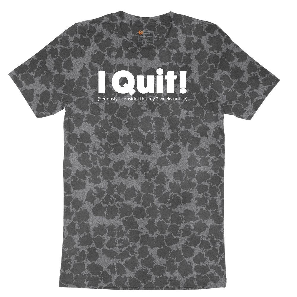 I Quit Ladies Short Sleeve Tee - Black Leopard