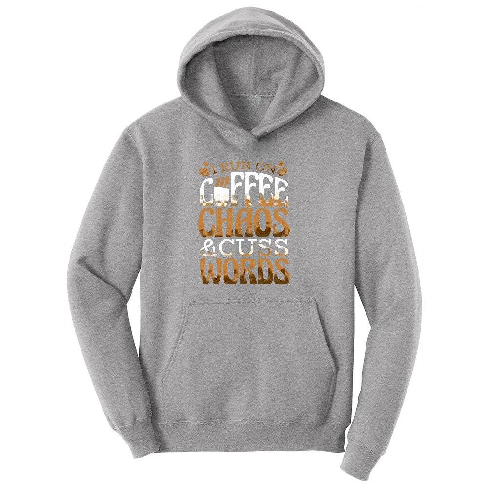I Run on Coffee and Cuss Words Ladies Hoodie - Athletic Heather
