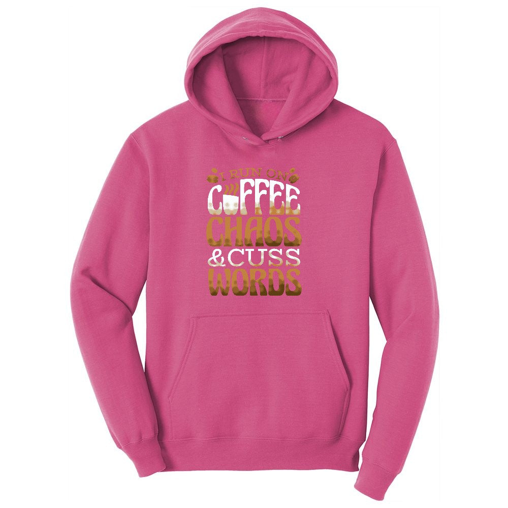 I Run on Coffee and Cuss Words Ladies Hoodie - Sangria