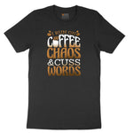 I Run on Coffee and Cuss Words Ladies Short Sleeve Tee - Black