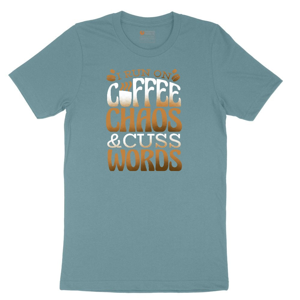 I Run on Coffee and Cuss Words Ladies Short Sleeve Tee - Surf Blackout