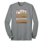 I Run on Coffee and Cuss Words Long Sleeve Tee - Athletic Grey