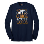 I Run on Coffee and Cuss Words Long Sleeve Tee - Navy