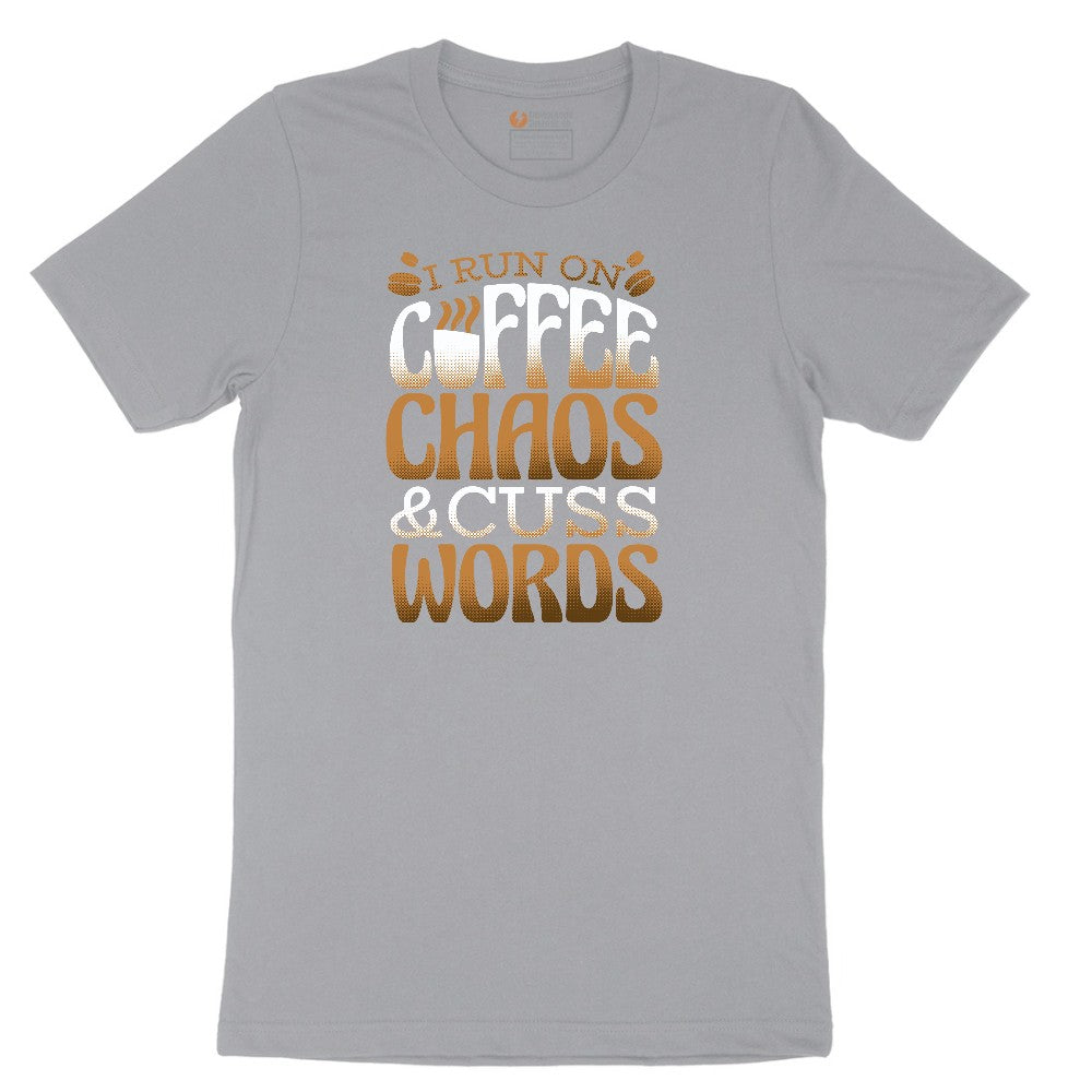 I Run on Coffee and Cuss Words Short Sleeve Tee - Athletic Heather Grey
