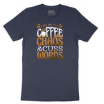 I Run on Coffee and Cuss Words Short Sleeve Tee - Heather Navy