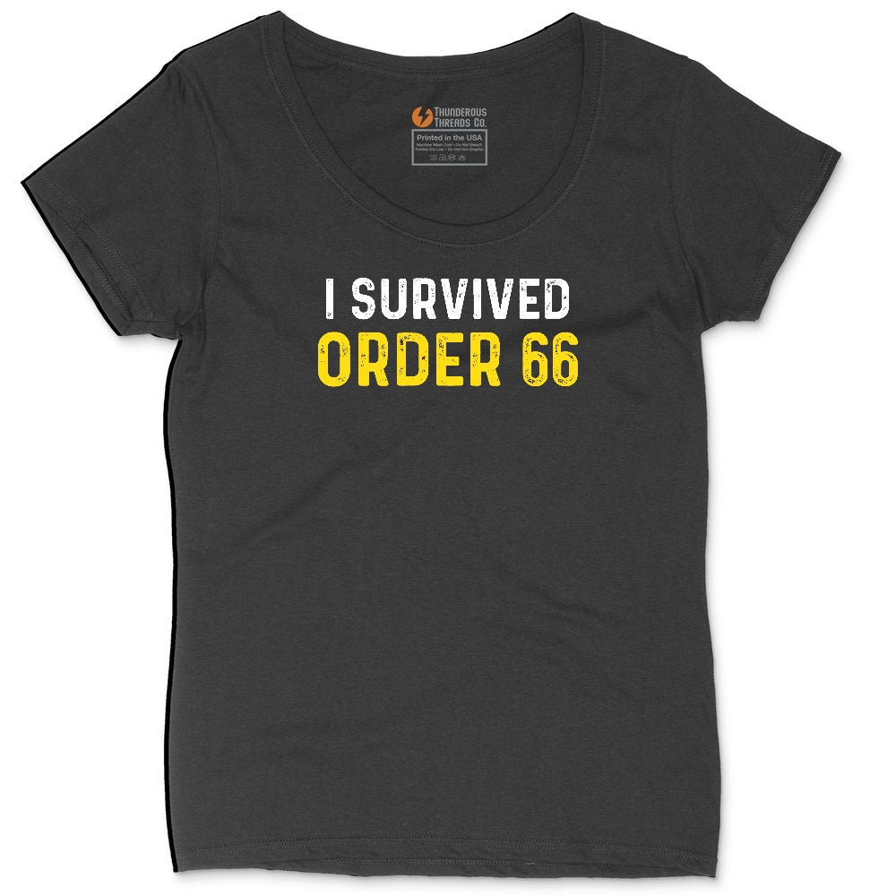 I Survived Order 66 Ladies Curvy Tee - Black