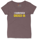 I Survived Order 66 Ladies Curvy Tee - Sangria Blackout