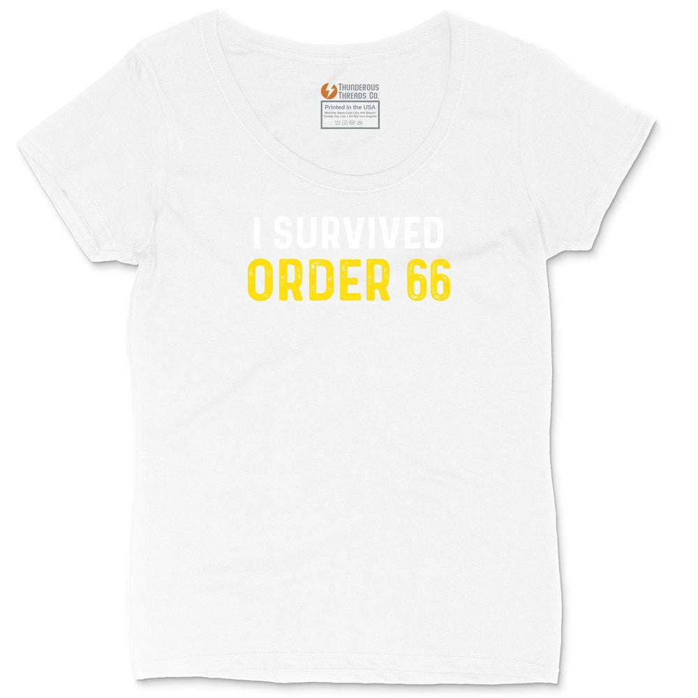 I Survived Order 66 Ladies Curvy Tee - White