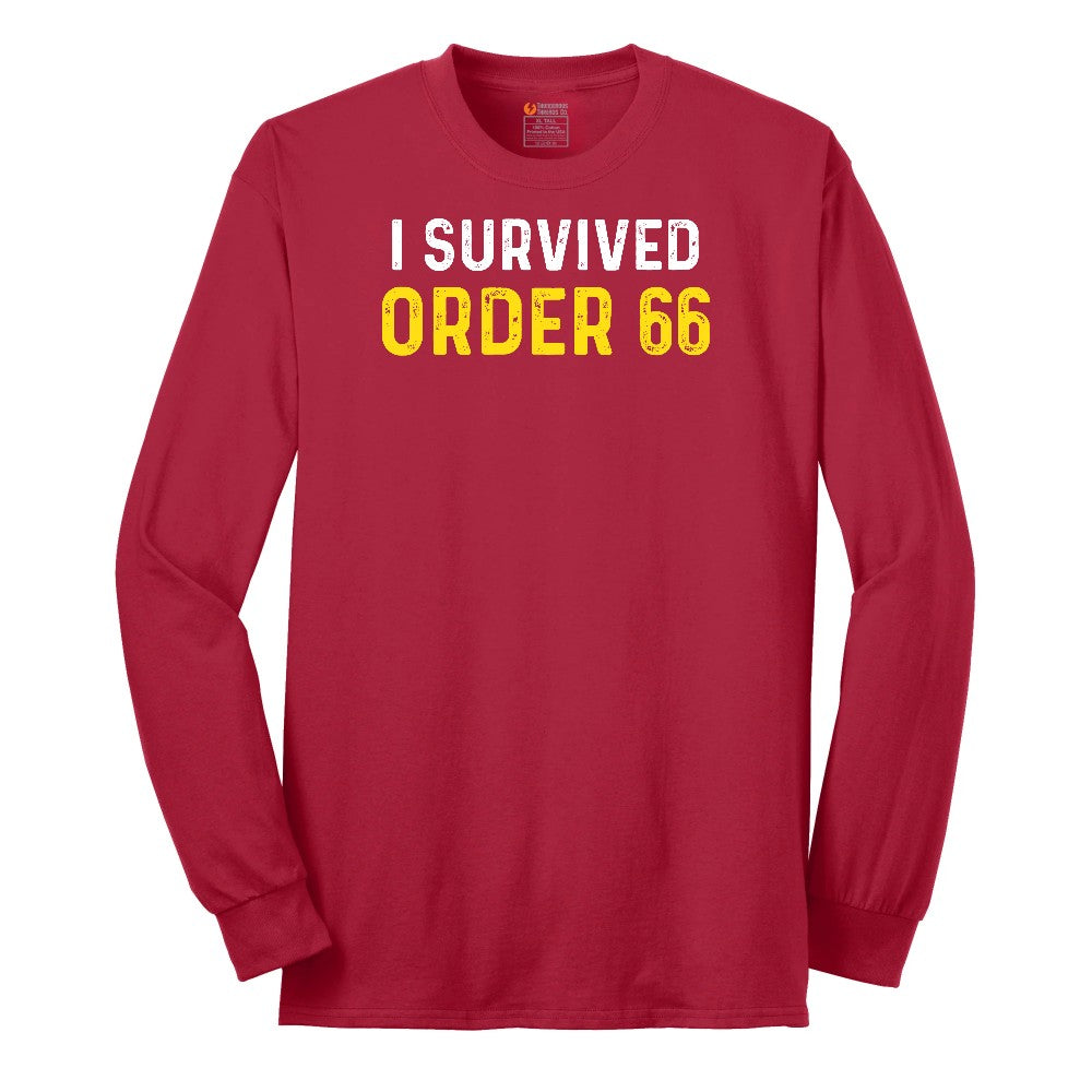 I Survived Order 66 - Mens & Ladies T-Shirt Long Sleeve Tee - Red
