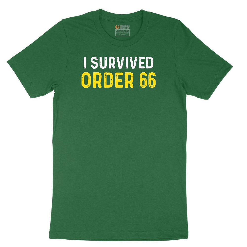 I Survived Order 66 - Mens & Ladies T-Shirt Short Sleeve Tee - Athletic Kelly