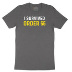 I Survived Order 66 - Mens & Ladies T-Shirt Short Sleeve Tee - Dark Heather Grey