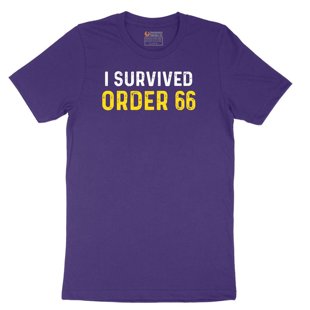 I Survived Order 66 - Mens & Ladies T-Shirt Short Sleeve Tee - Team Purple