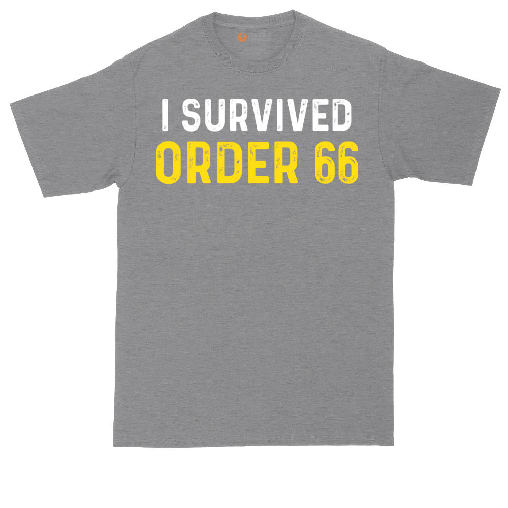 I Survived Order 66 tall t-shirt for men in Athletic Heather