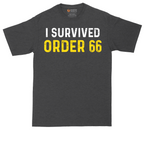 I Survived Order 66 tall t-shirt for men in Dark Heather Grey