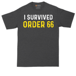 I Survived Order 66 tall t-shirt for men in Dark Heather Grey