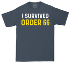 I Survived Order 66 tall t-shirt for men in Heather Navy